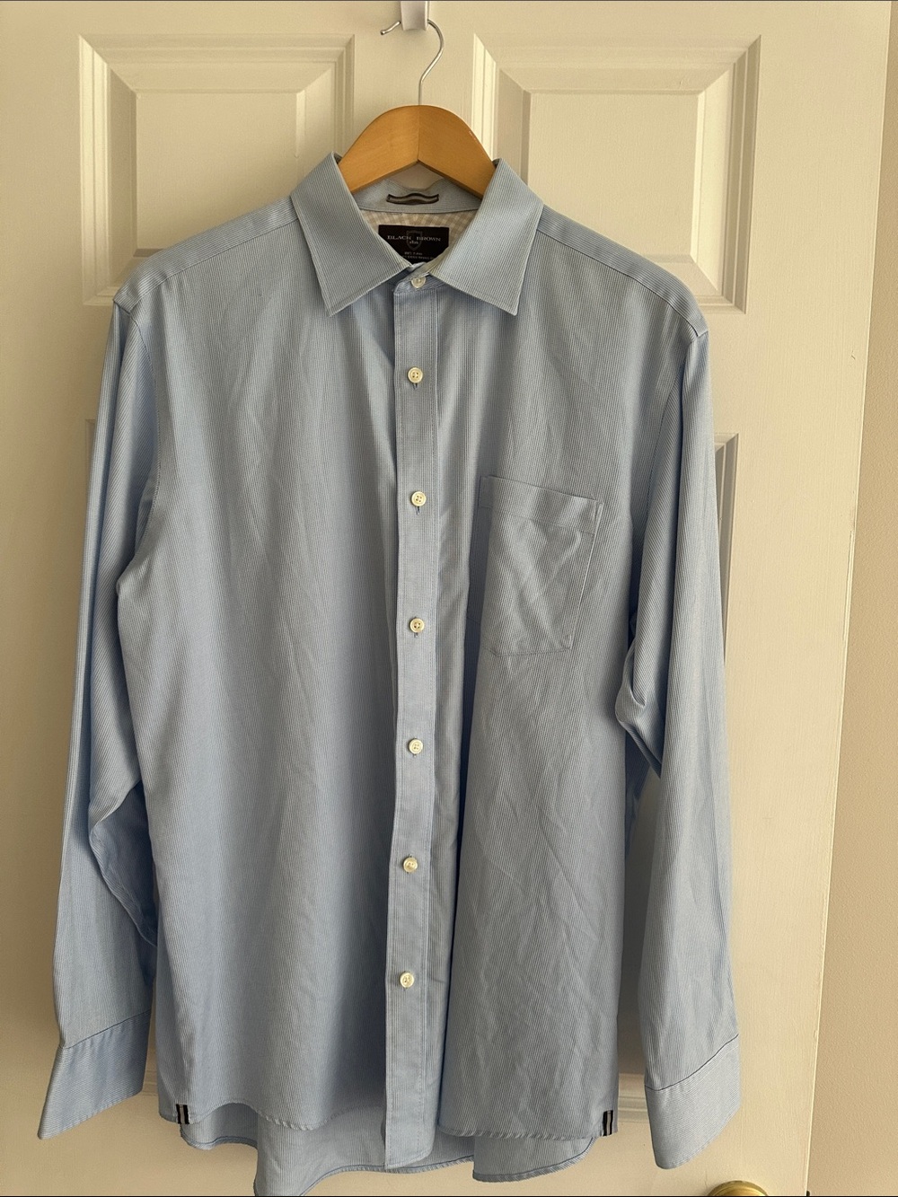 Black Brown 1826 Light Blue Men's Dress Shirt - Classic Collar